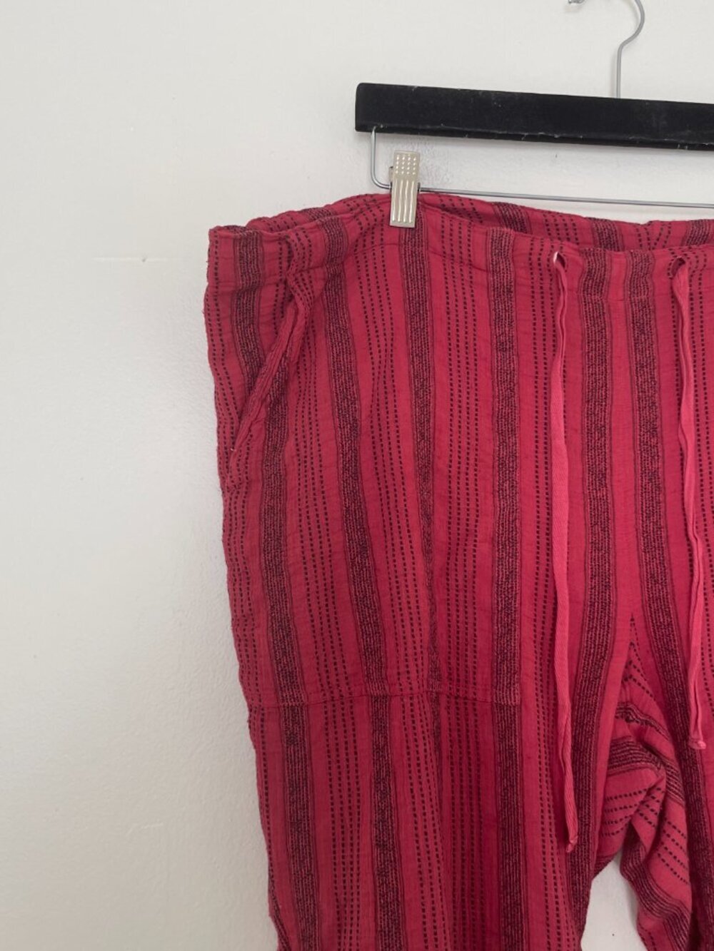 Sundance Shobu Red Stripe Cotton Gauze Pull On Pants Size Large - Picture 5 of 6